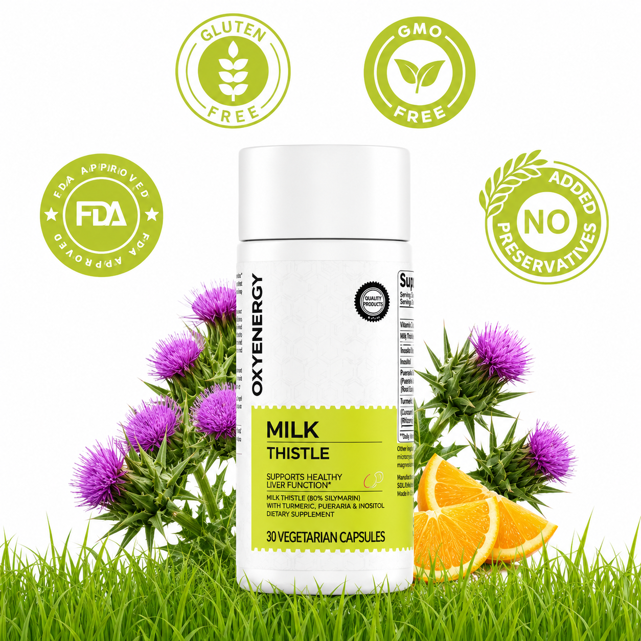 Norava Advanced Milk Thistle capsules and ingredients